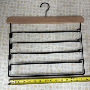 Wood and Metal Multi-Tier Pants Hanger